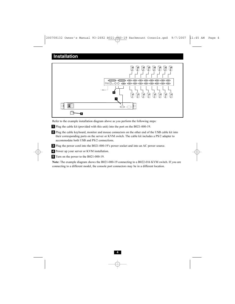 Installation | Tripp Lite B021-000-19 User Manual | Page 4 / 8