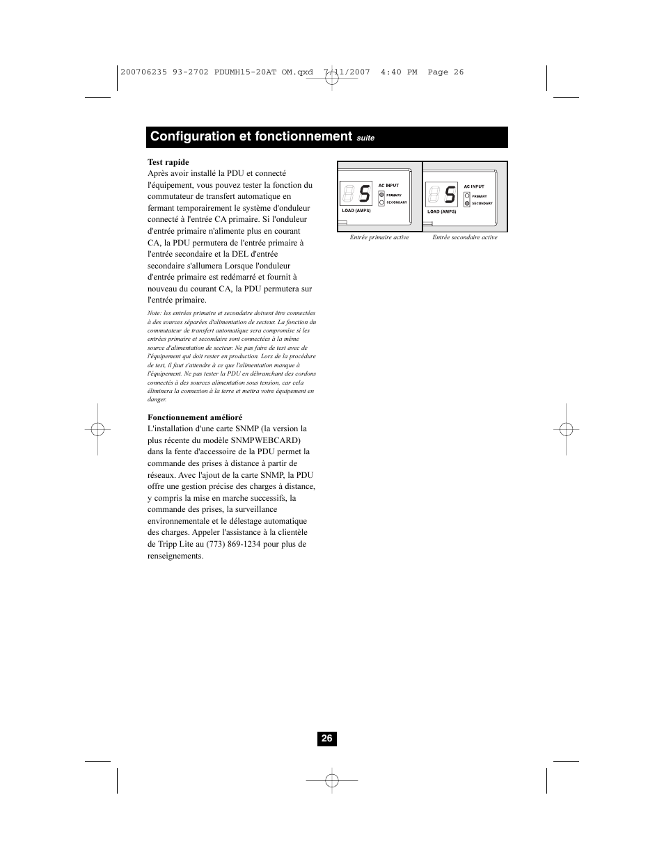 Configuration et fonctionnement | Tripp Lite PDUMH20AT User Manual | Page 26 / 28