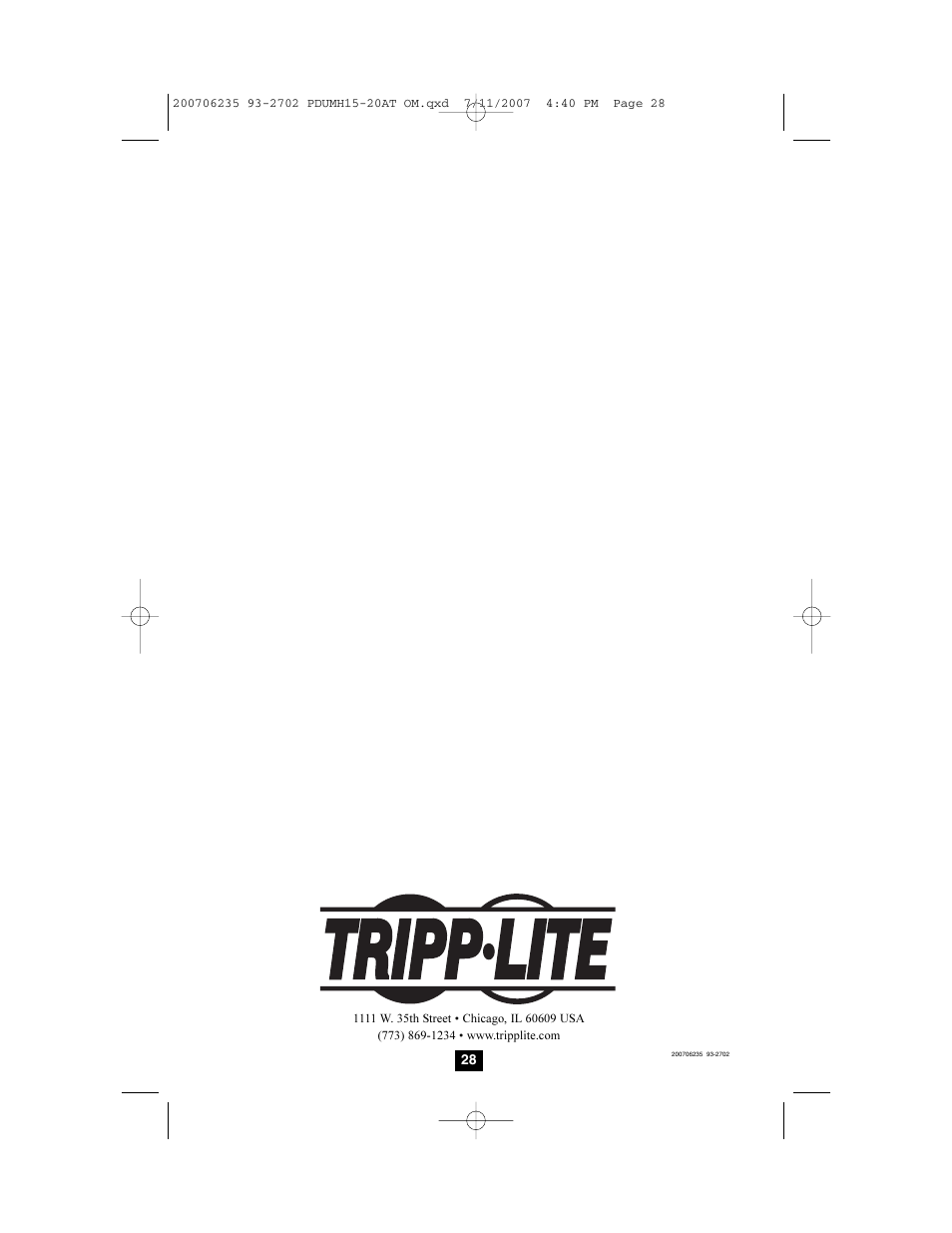 Tripp Lite PDUMH20AT User Manual | Page 28 / 28