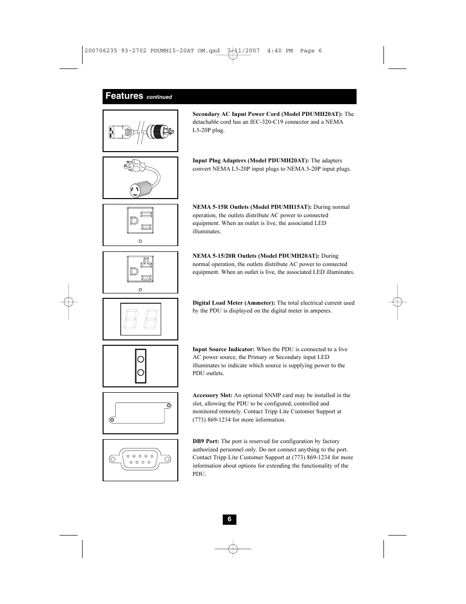 Features | Tripp Lite PDUMH20AT User Manual | Page 6 / 28