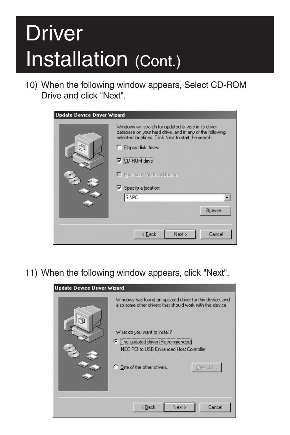 Driver installation, Cont.) | Tripp Lite U234-005-R User Manual | Page 10 / 60