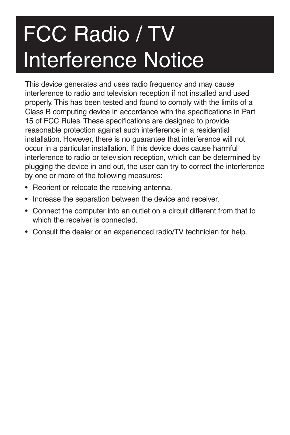 Fcc radio / tv interference notice | Tripp Lite U234-005-R User Manual | Page 12 / 60