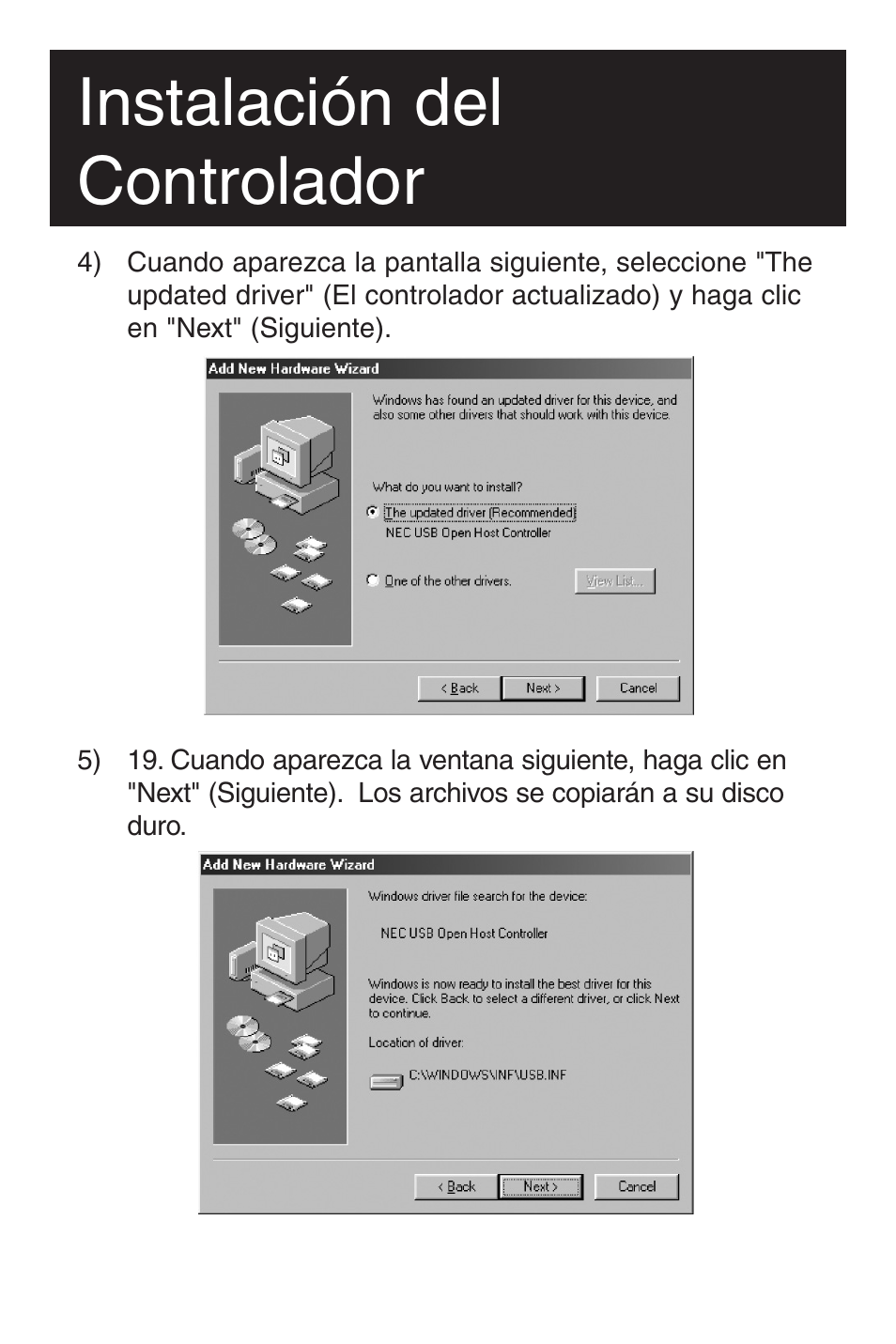 Instalación del controlador | Tripp Lite U234-005-R User Manual | Page 19 / 60