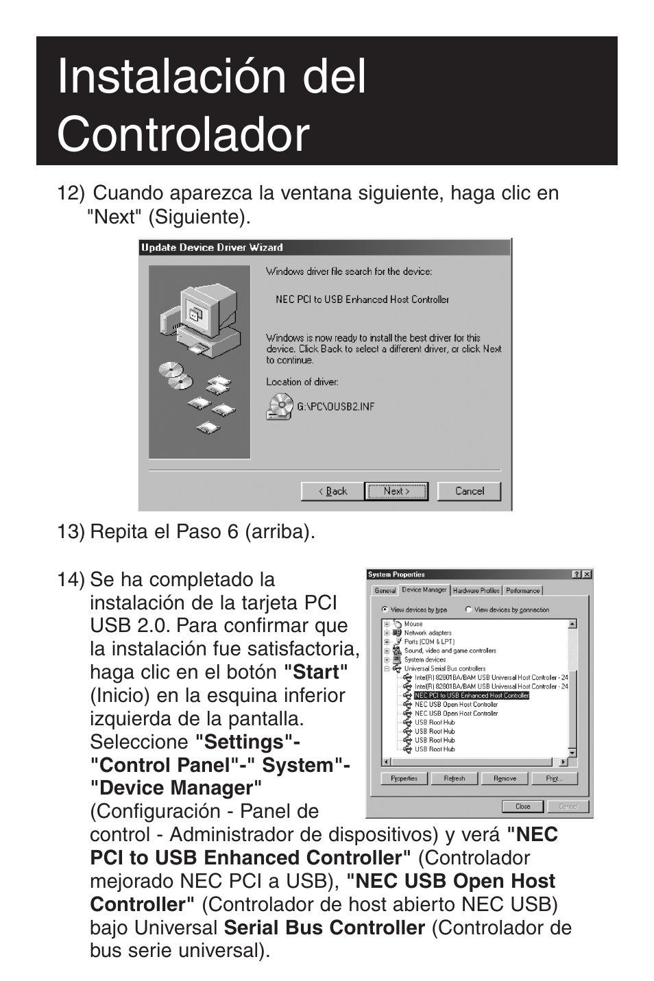 Instalación del controlador | Tripp Lite U234-005-R User Manual | Page 23 / 60