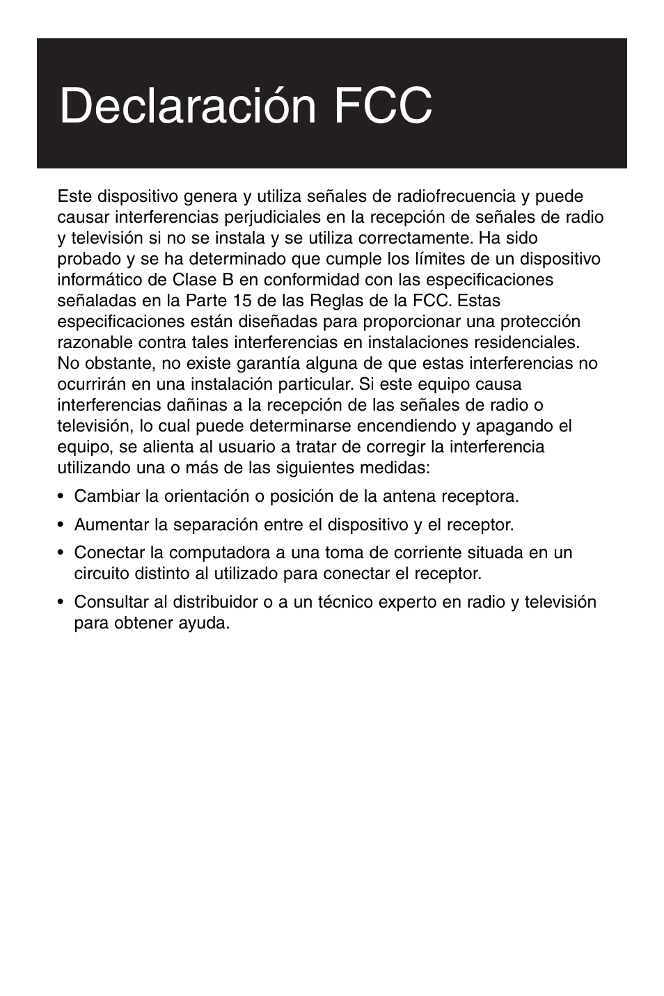 Declaración fcc | Tripp Lite U234-005-R User Manual | Page 24 / 60
