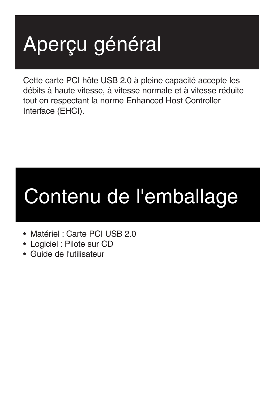Aperçu général contenu de l'emballage | Tripp Lite U234-005-R User Manual | Page 26 / 60