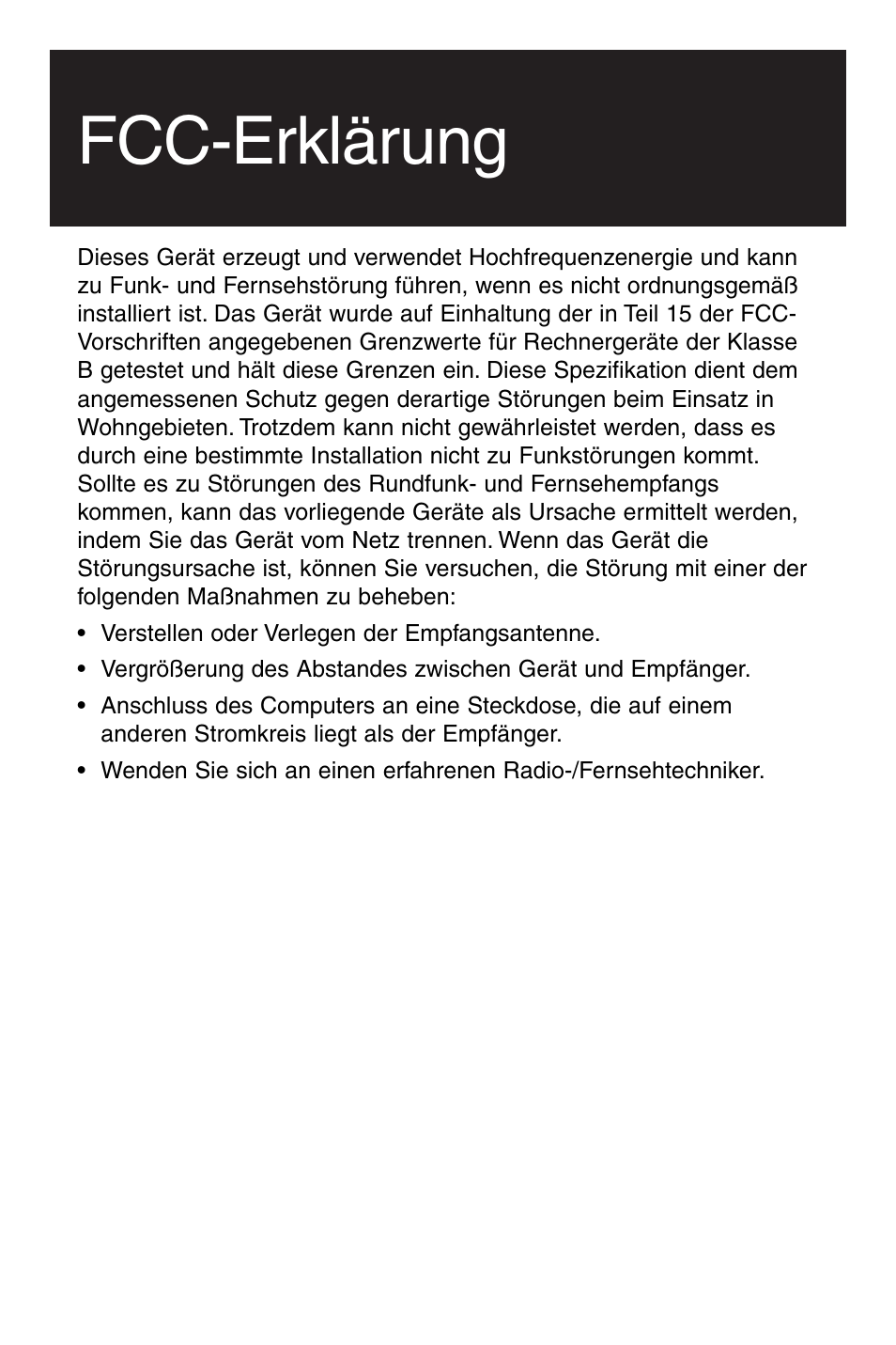 Fcc-erklärung | Tripp Lite U234-005-R User Manual | Page 48 / 60