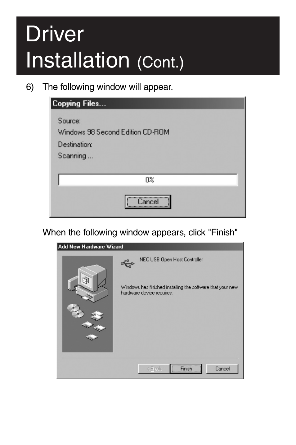 Driver installation, Cont.) | Tripp Lite U234-005-R User Manual | Page 8 / 60