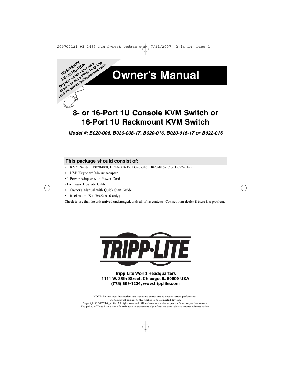 Tripp Lite B022-016 User Manual | 28 pages