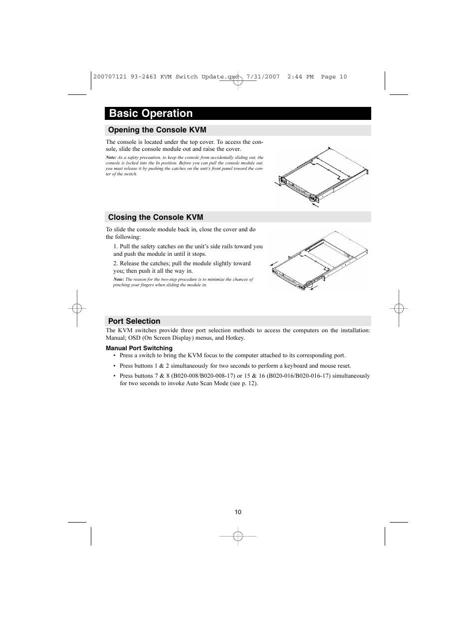 Basic operation | Tripp Lite B022-016 User Manual | Page 10 / 28