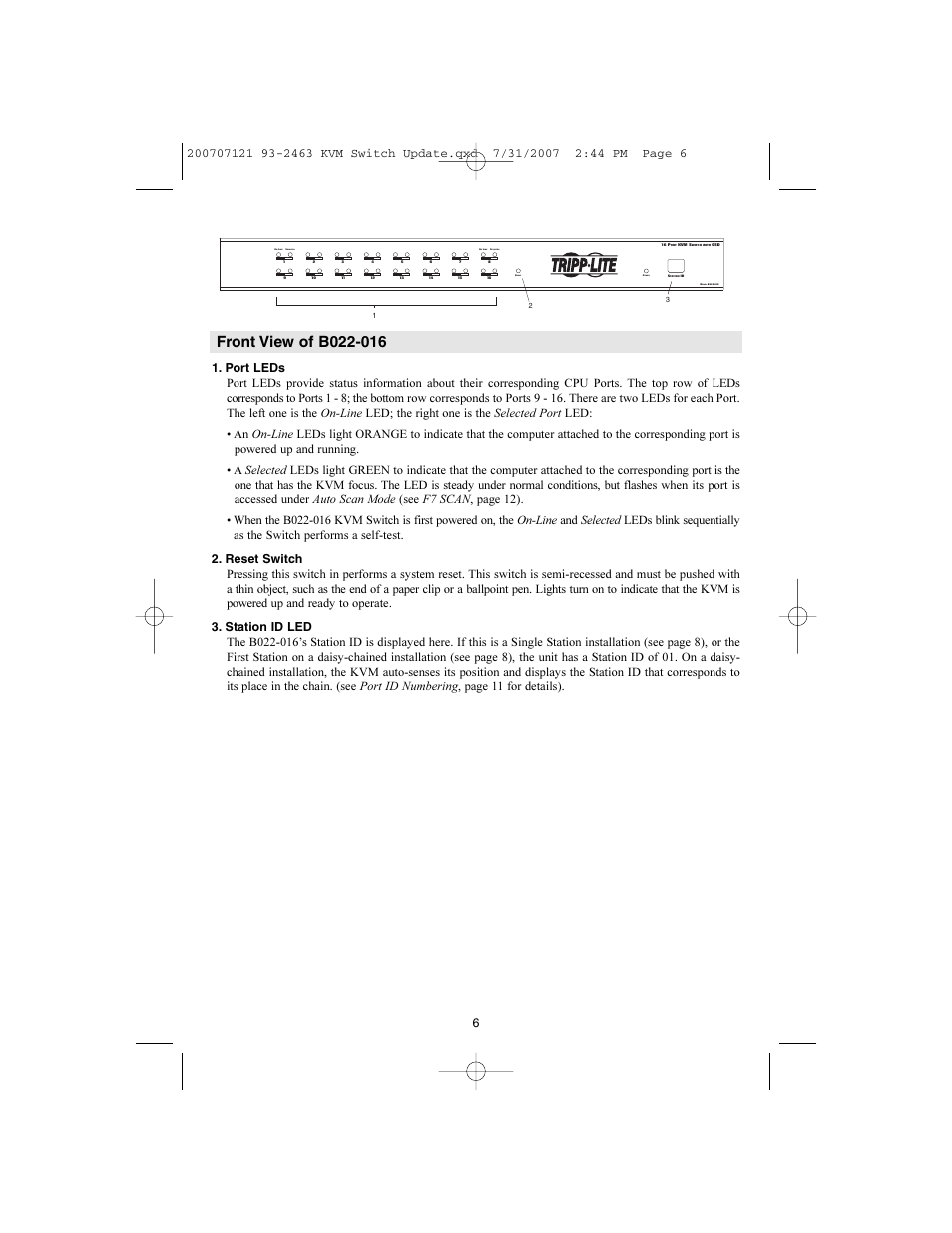 Ower, Eset, Elected | Odel | Tripp Lite B022-016 User Manual | Page 6 / 28