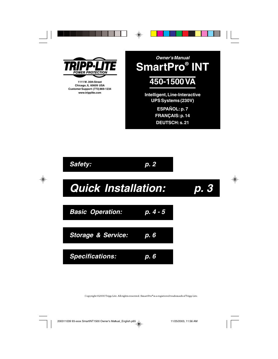 Tripp Lite 450-1500VA User Manual | 27 pages