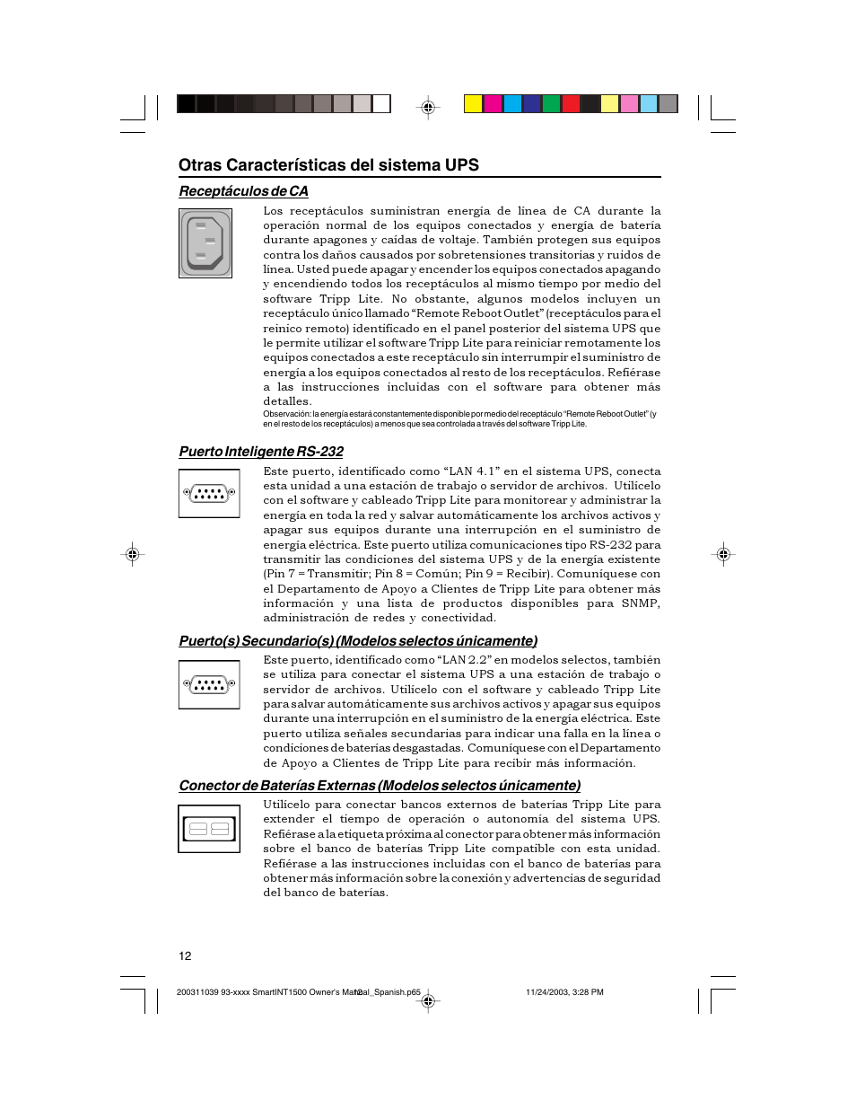 Otras características del sistema ups | Tripp Lite 450-1500VA User Manual | Page 12 / 27