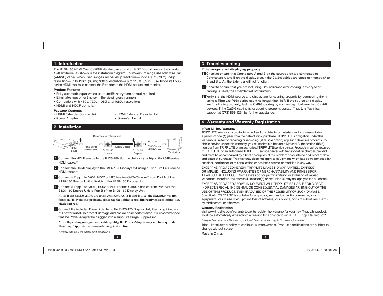 Tripp Lite HDMI Over Cat5/6 Extender B125-150 User Manual | Page 2 / 7