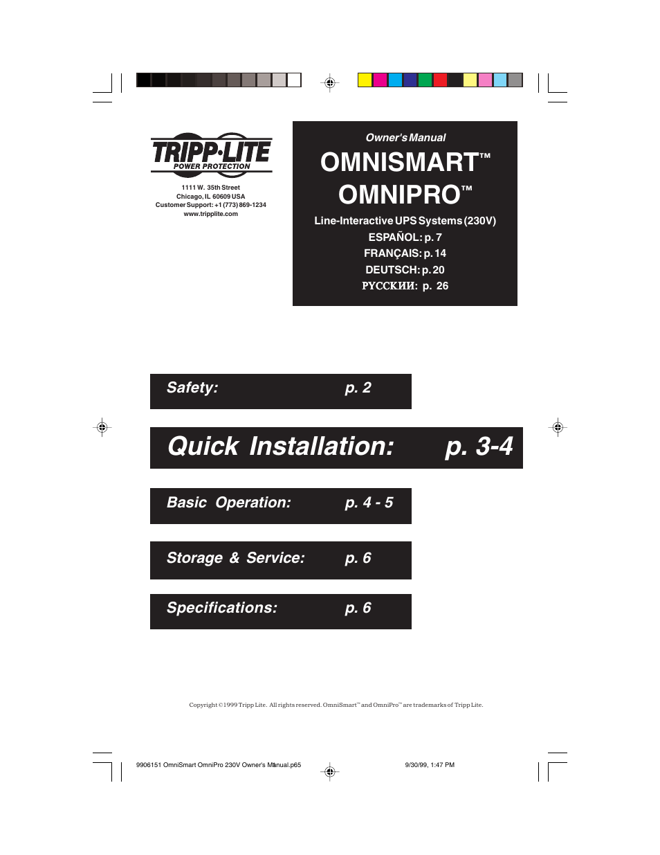 Tripp Lite OMNIPRO User Manual | 32 pages