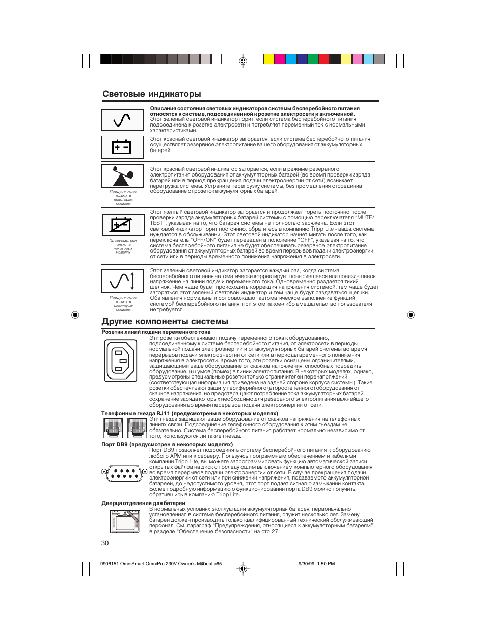 Впл¿швекбез½плнш, Нраевзлймлквкпшоеопвйш | Tripp Lite OMNIPRO User Manual | Page 30 / 32