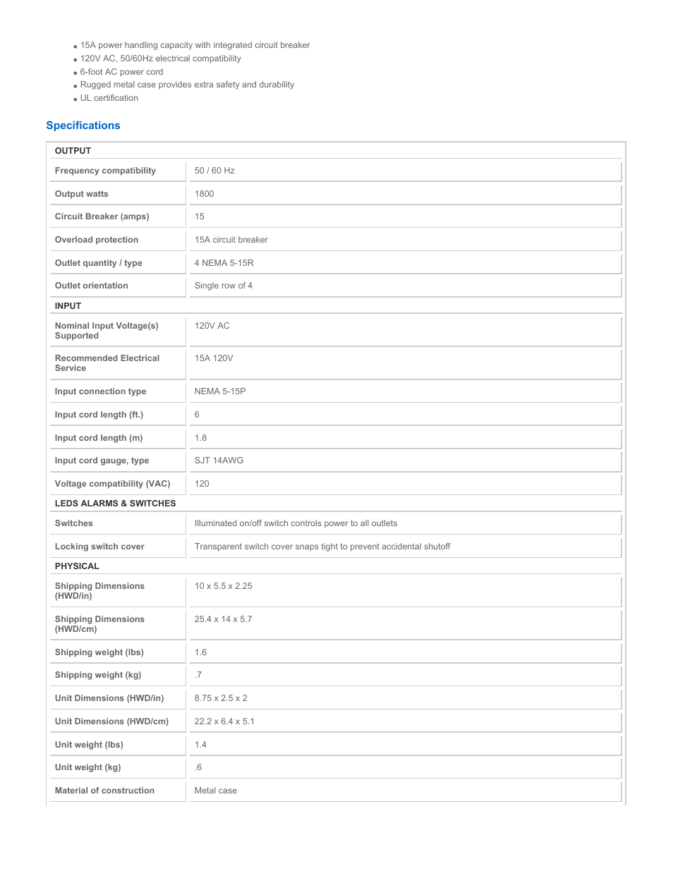 Tripp Lite Power It! TLM406NC User Manual | Page 2 / 3