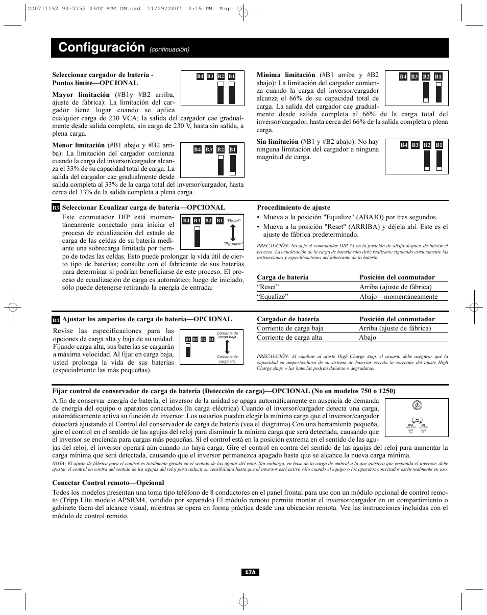 Configuración | Tripp Lite APINT Series User Manual | Page 17 / 44
