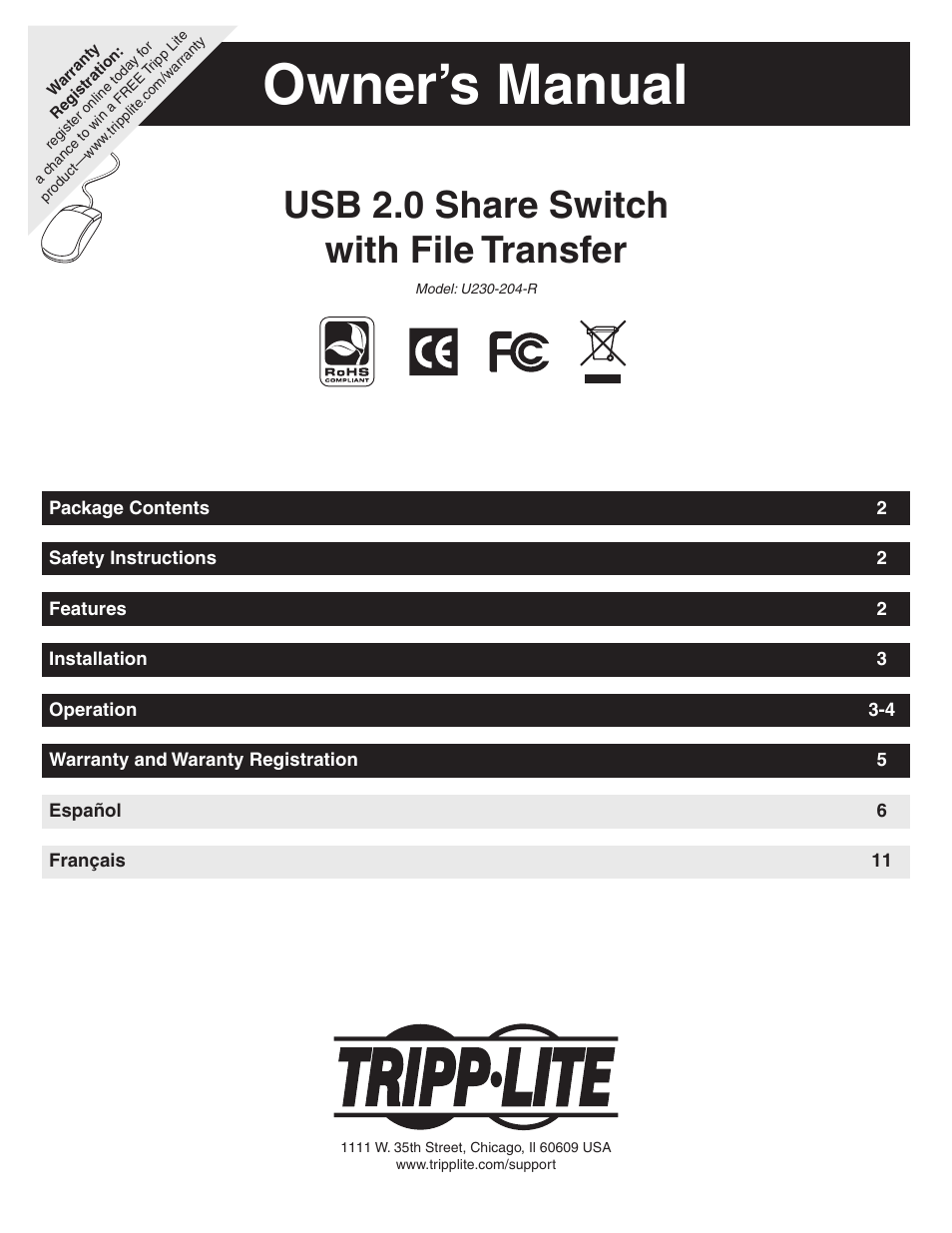 Tripp Lite U230-204-R User Manual | 5 pages