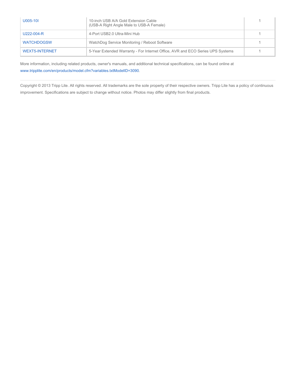 Tripp Lite AVR Series User Manual | Page 5 / 5