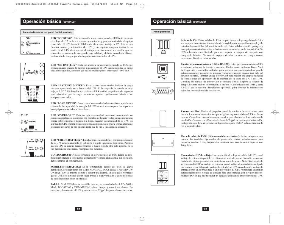 Operación básica | Tripp Lite 1500SLT User Manual | Page 11 / 20