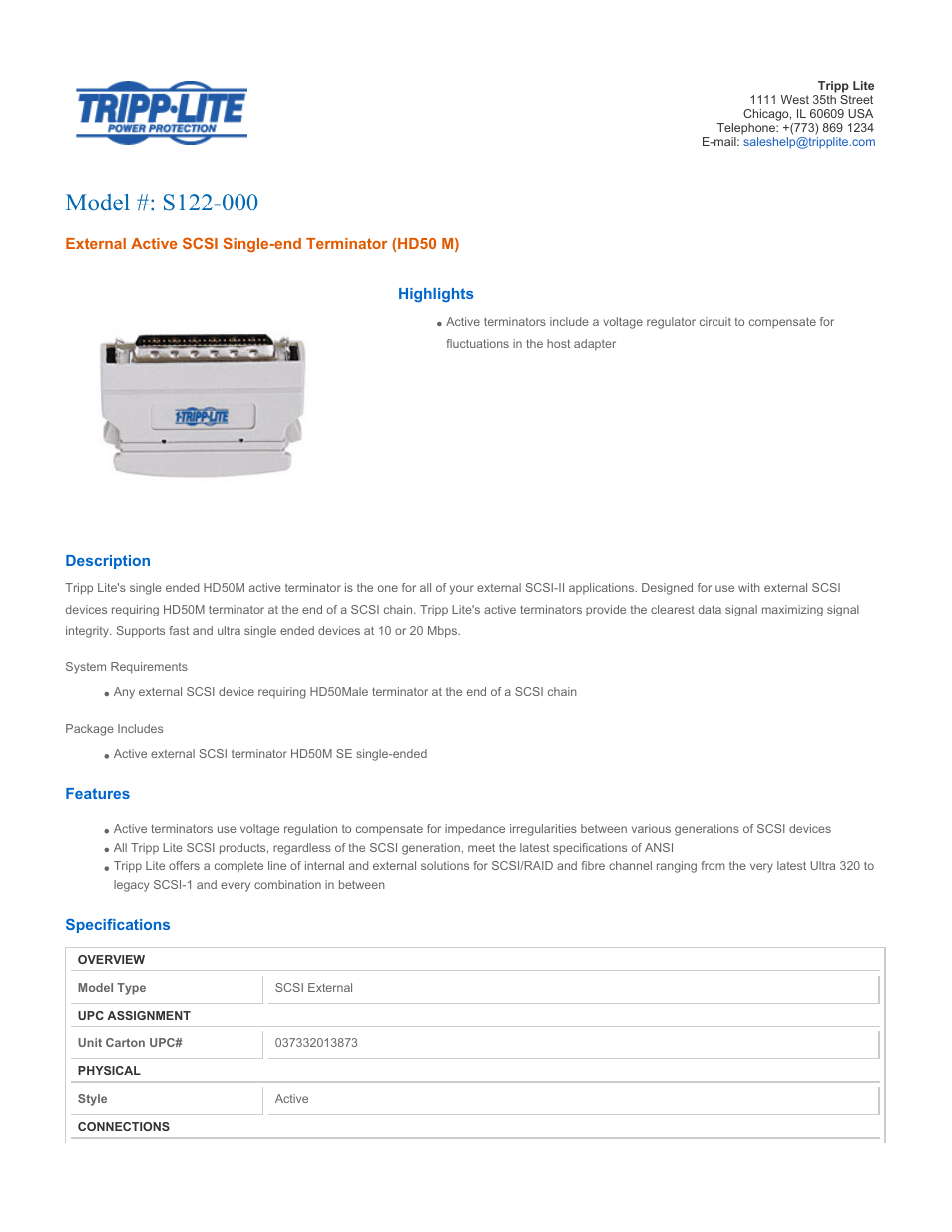 Tripp Lite s122-000 User Manual | 2 pages