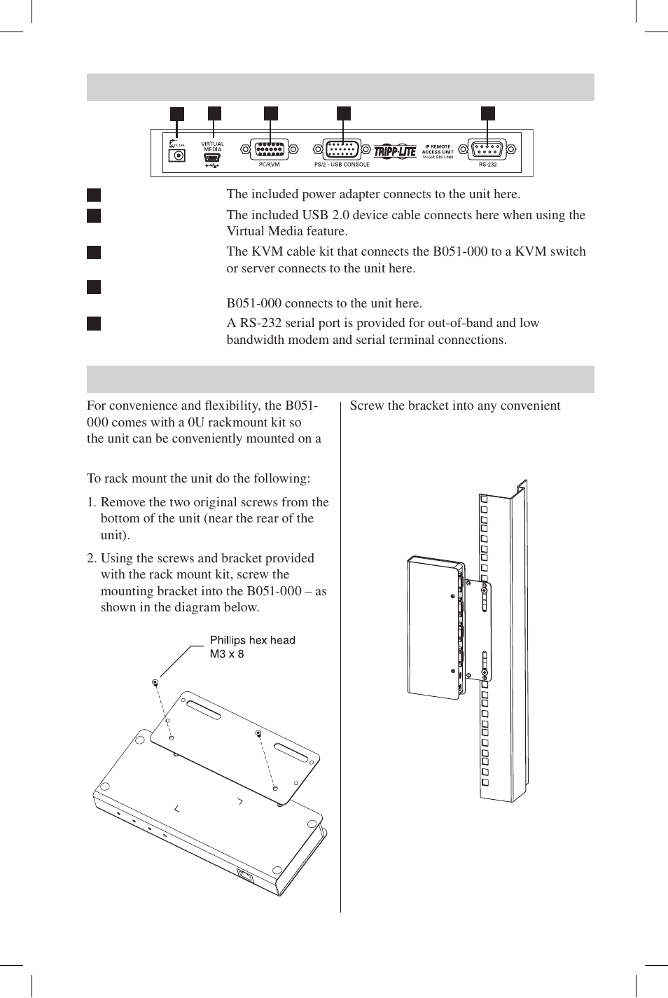 Rear view rack mounting | Tripp Lite B051-000 User Manual | Page 3 / 8