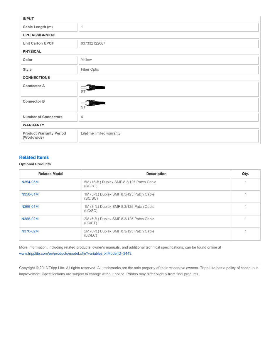 Tripp Lite 352-01M User Manual | Page 2 / 2
