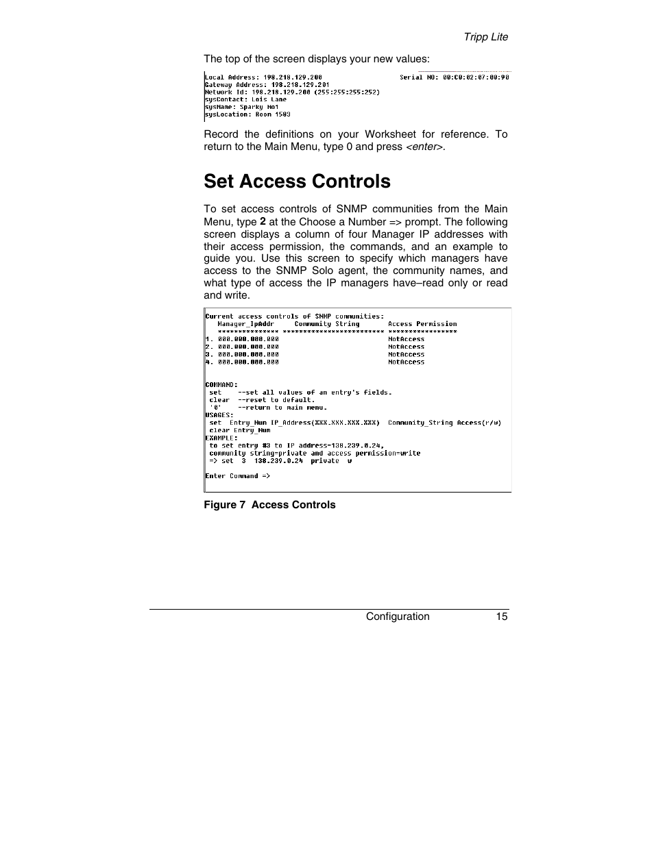 Set access controls | Tripp Lite SNMP Solo MT-SE-37/02 User Manual | Page 21 / 44