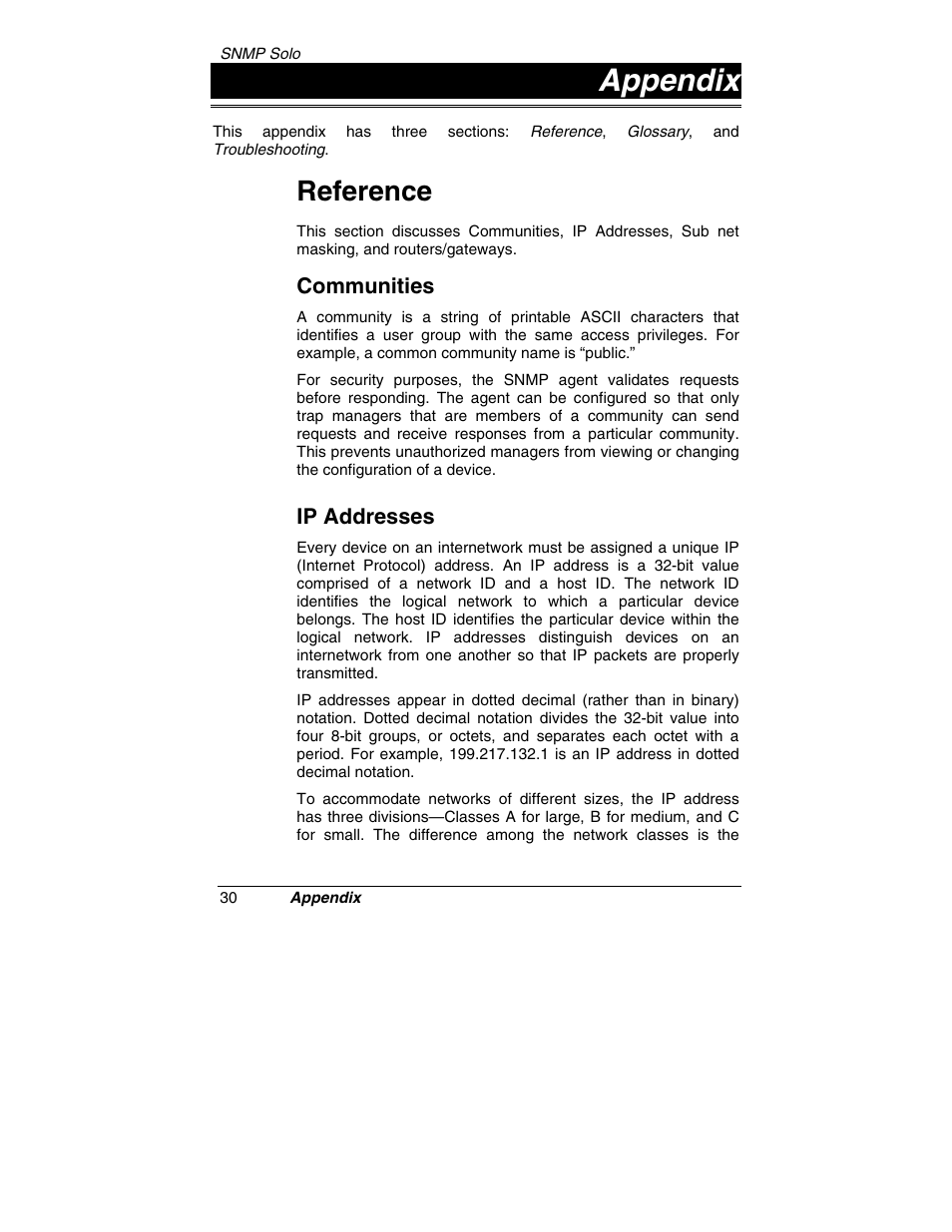Appendix, Reference | Tripp Lite SNMP Solo MT-SE-37/02 User Manual | Page 36 / 44