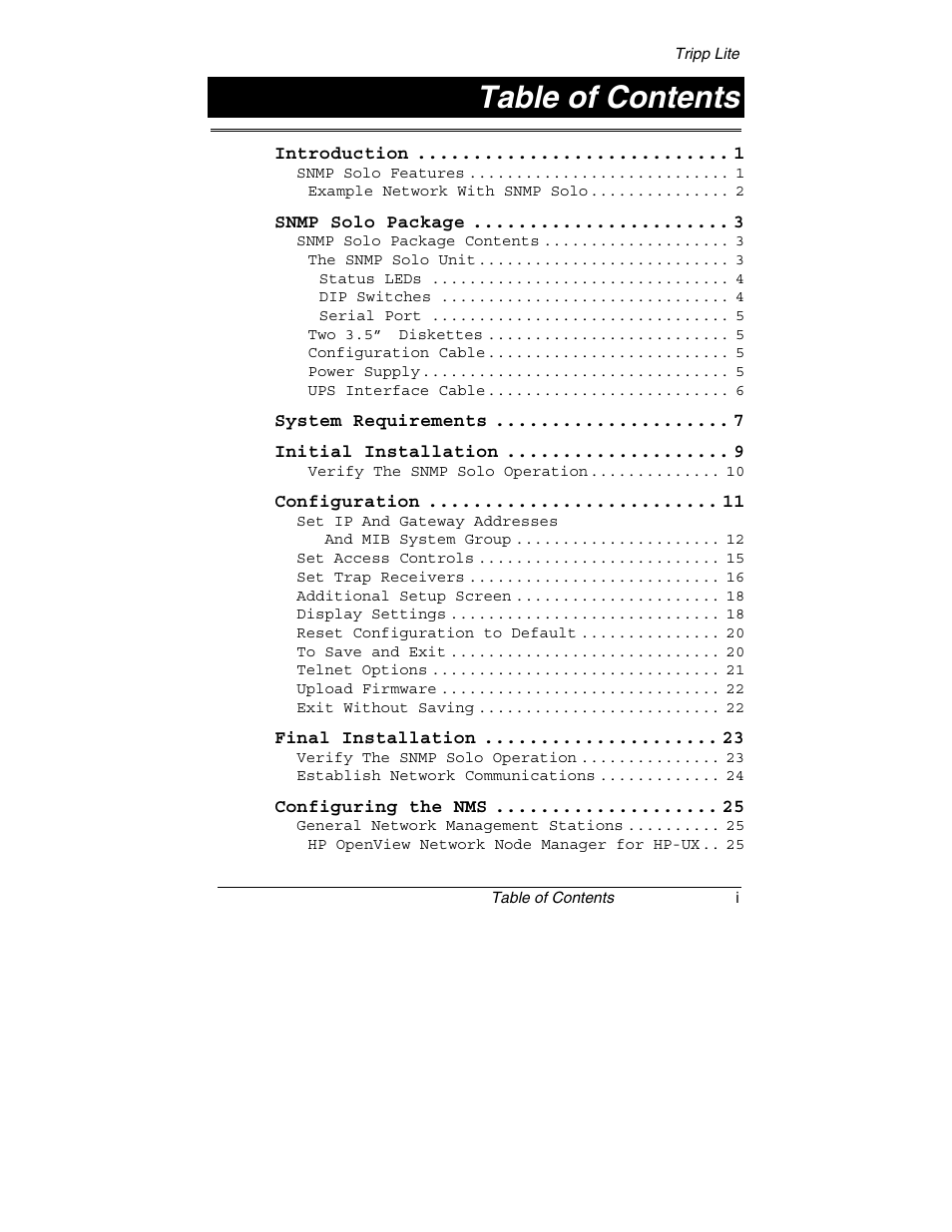 Tripp Lite SNMP Solo MT-SE-37/02 User Manual | Page 5 / 44