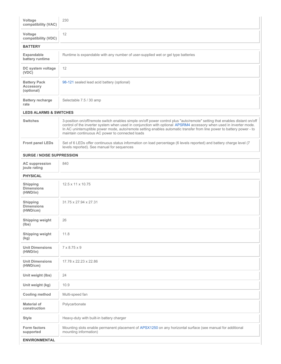 Tripp Lite APSX1250F User Manual | Page 3 / 4
