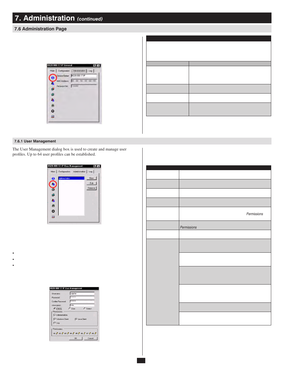 1 user management, Administration | Tripp Lite 932845 User Manual | Page 16 / 45