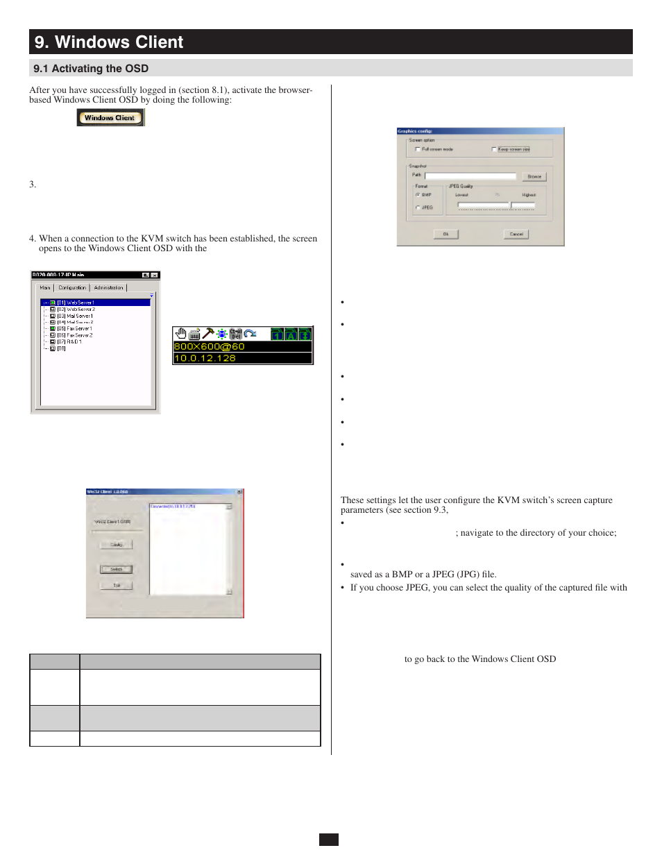 Windows client, 1 activating the osd | Tripp Lite 932845 User Manual | Page 24 / 45