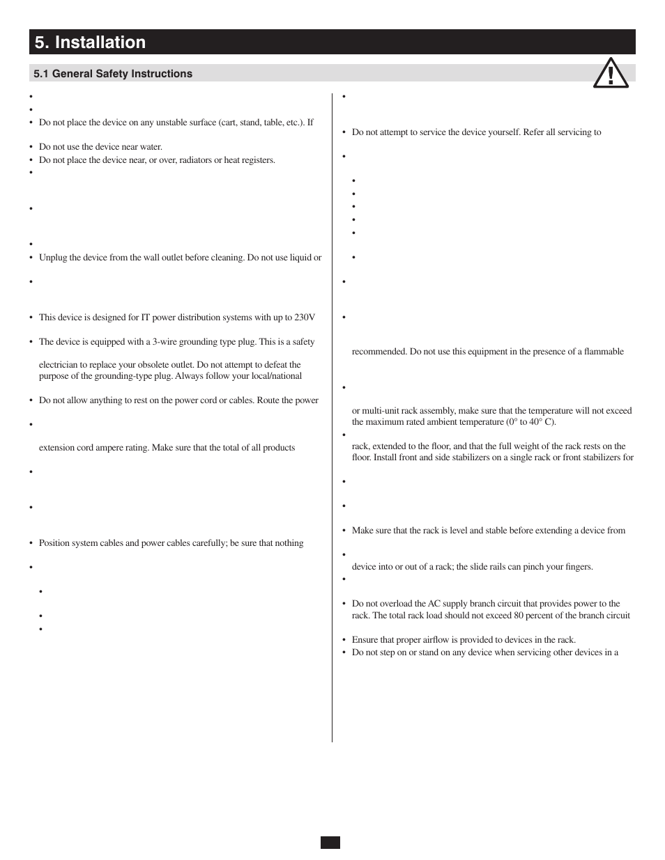 Installation, 1 general safety instructions | Tripp Lite 932845 User Manual | Page 8 / 45