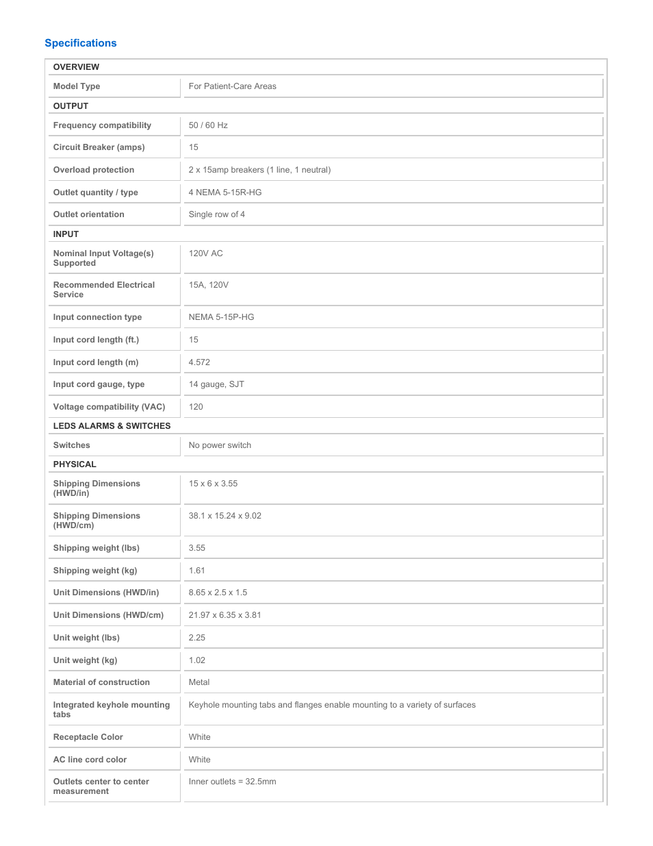 Tripp Lite PS-415-HG-OEM User Manual | Page 2 / 3