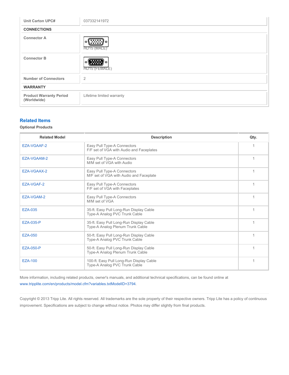 Tripp Lite EZA-VGAX-2 User Manual | Page 2 / 2