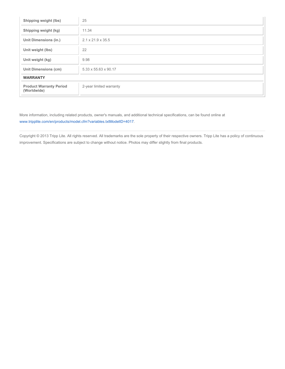 Tripp Lite SRXFANROOF User Manual | Page 2 / 2