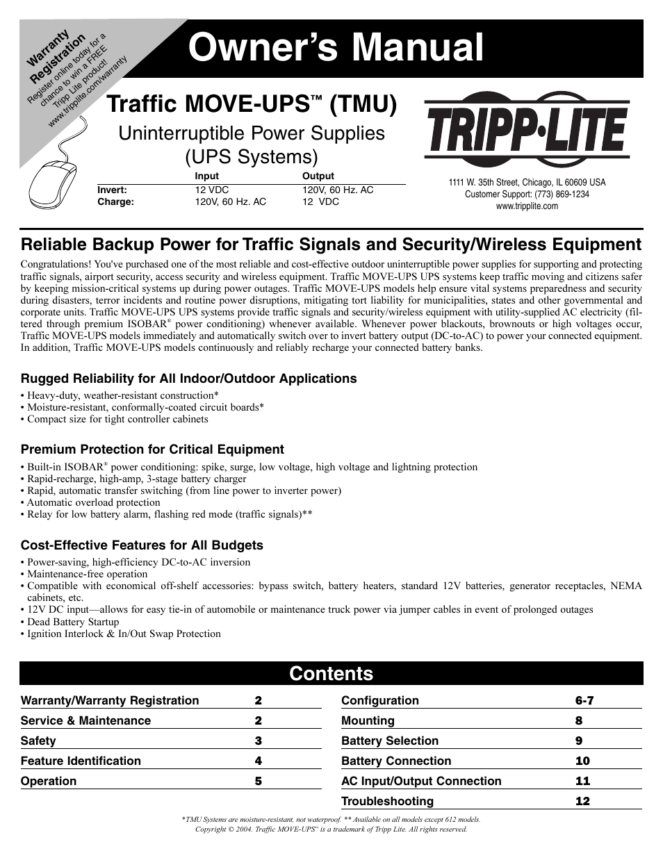 Tripp Lite TMU Series User Manual | 12 pages