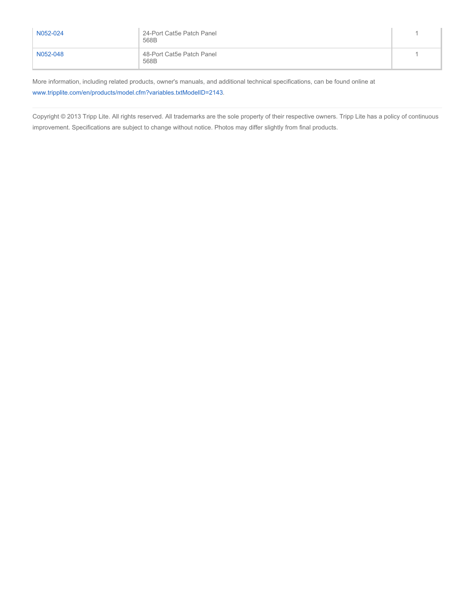 Tripp Lite N024-01K User Manual | Page 3 / 3