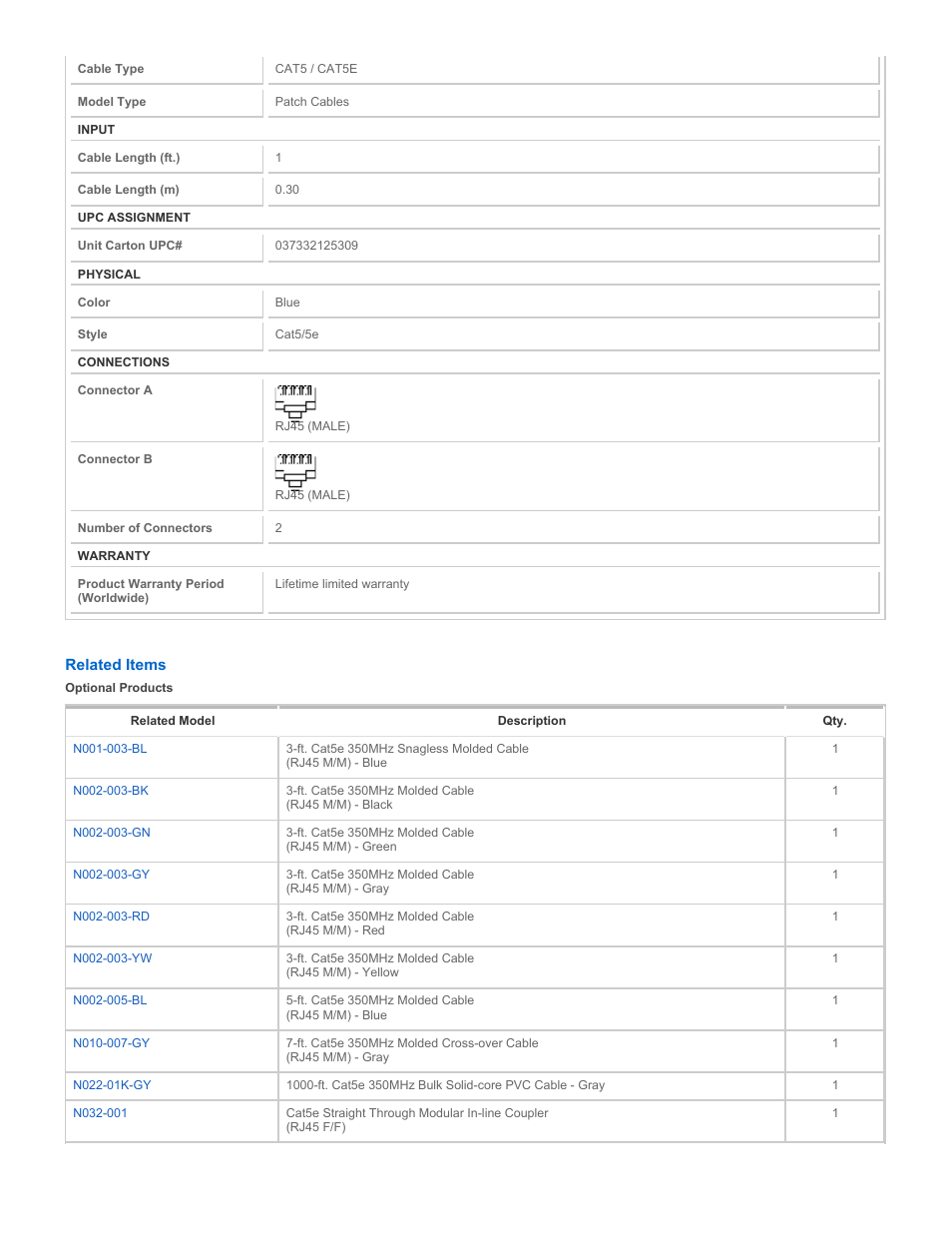 Tripp Lite N002-001-BL User Manual | Page 2 / 3