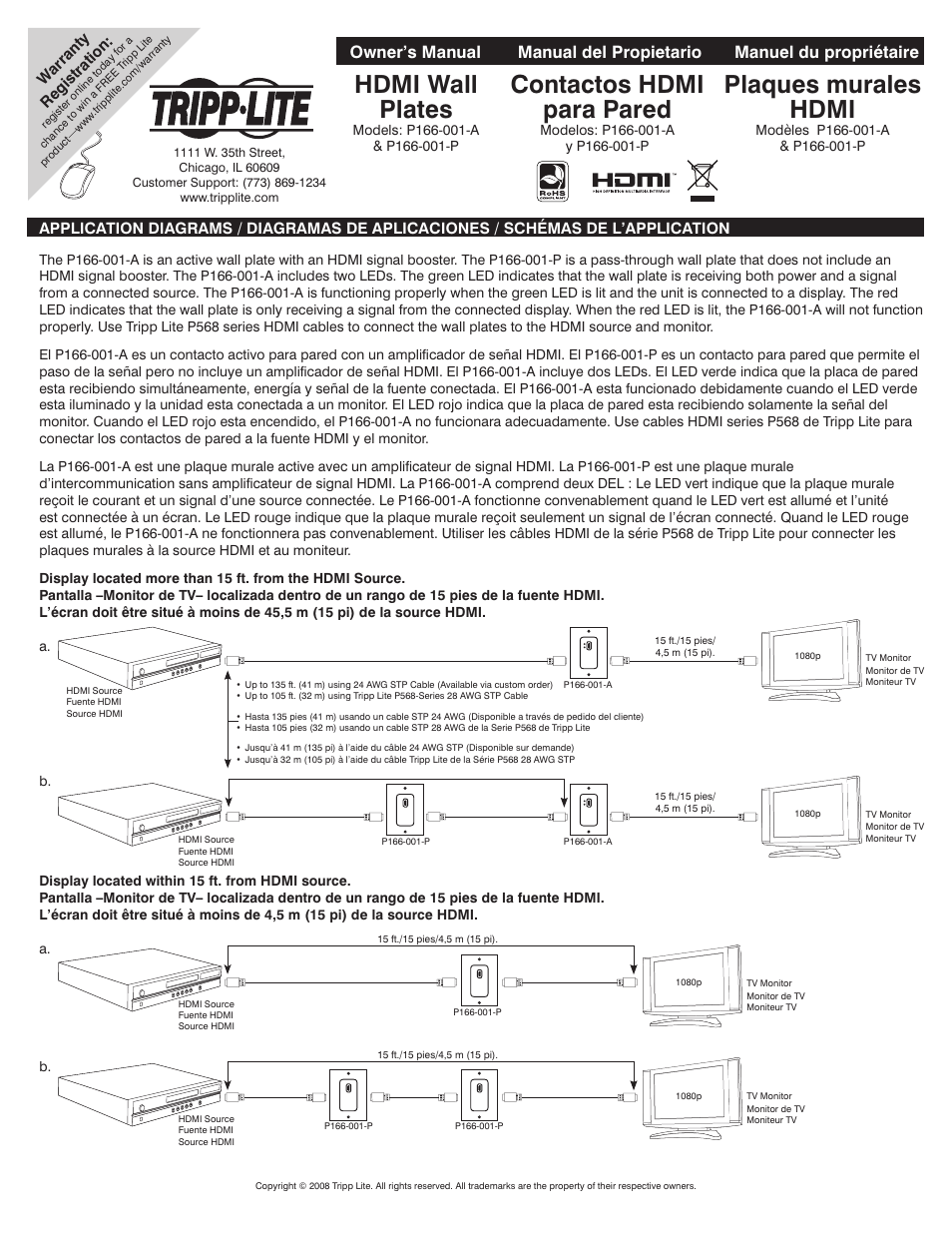 Tripp Lite 166-001-A User Manual | 2 pages