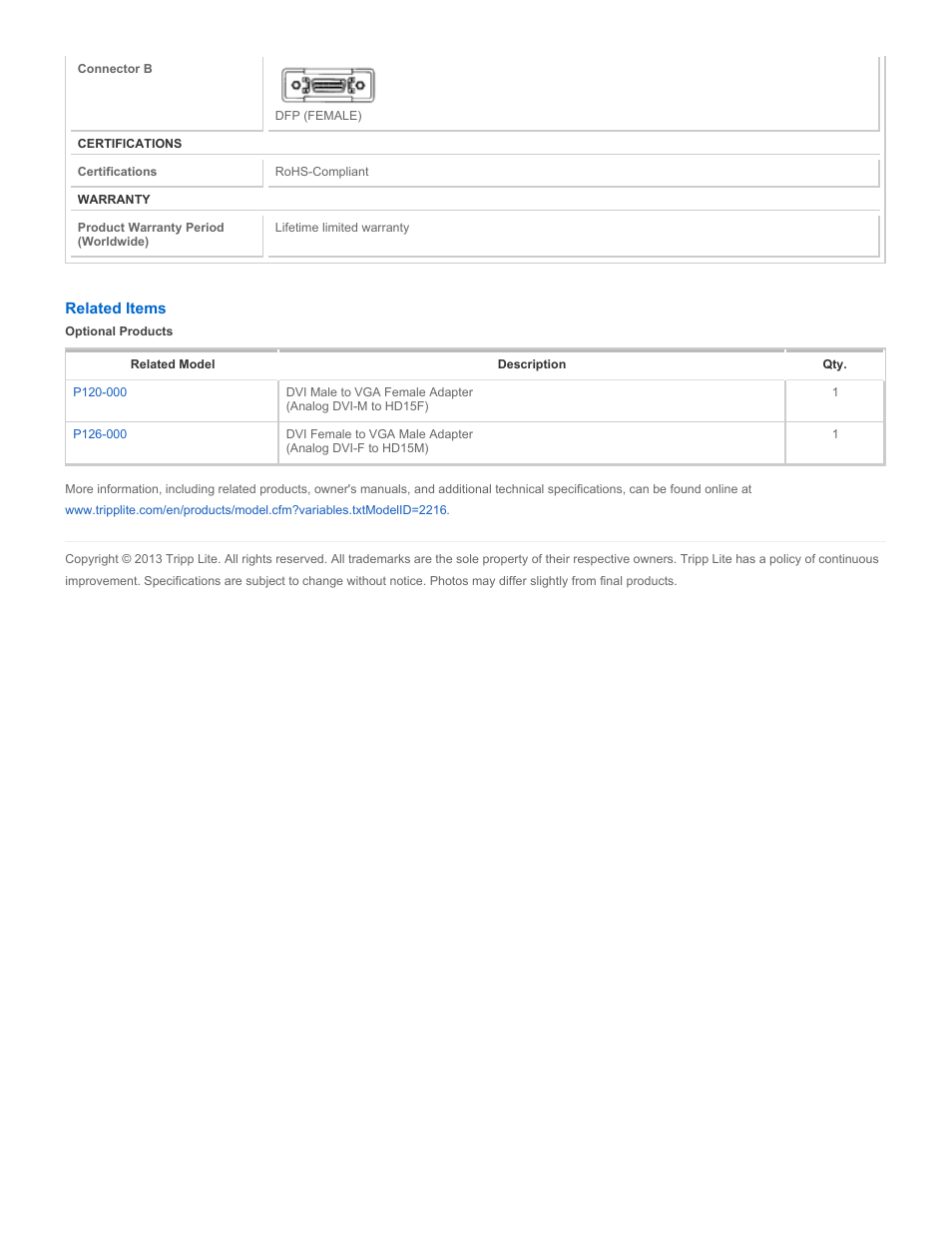 Tripp Lite p122-000 User Manual | Page 2 / 2