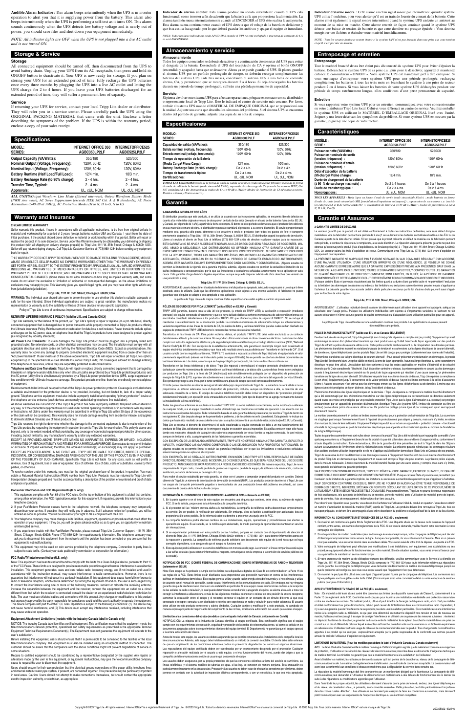 Tripp Lite 525 User Manual | Page 2 / 2