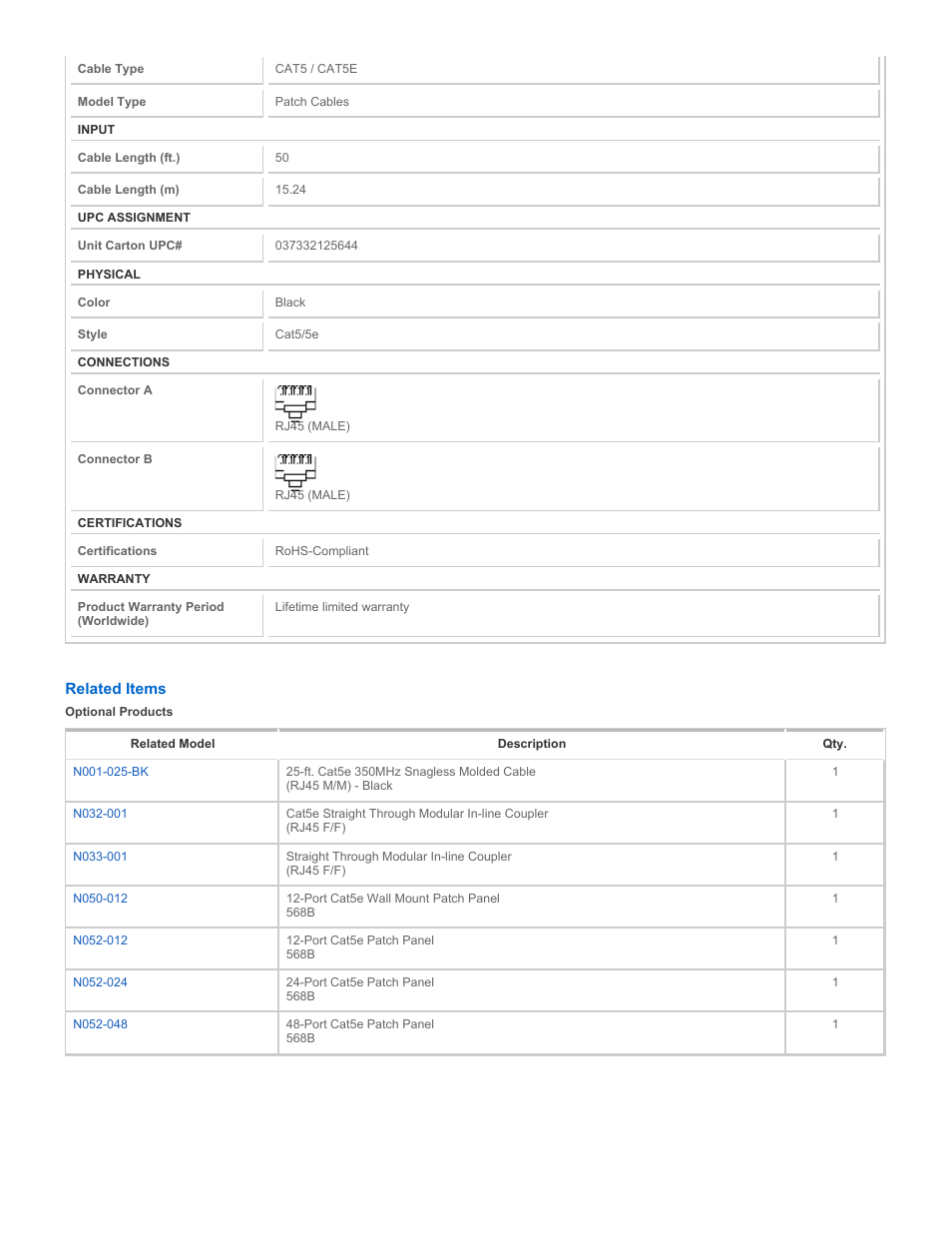 Tripp Lite N002-050-BK User Manual | Page 2 / 3