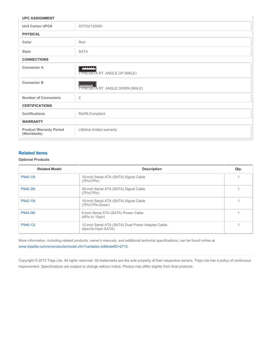 Tripp Lite P943-19I User Manual | Page 2 / 2