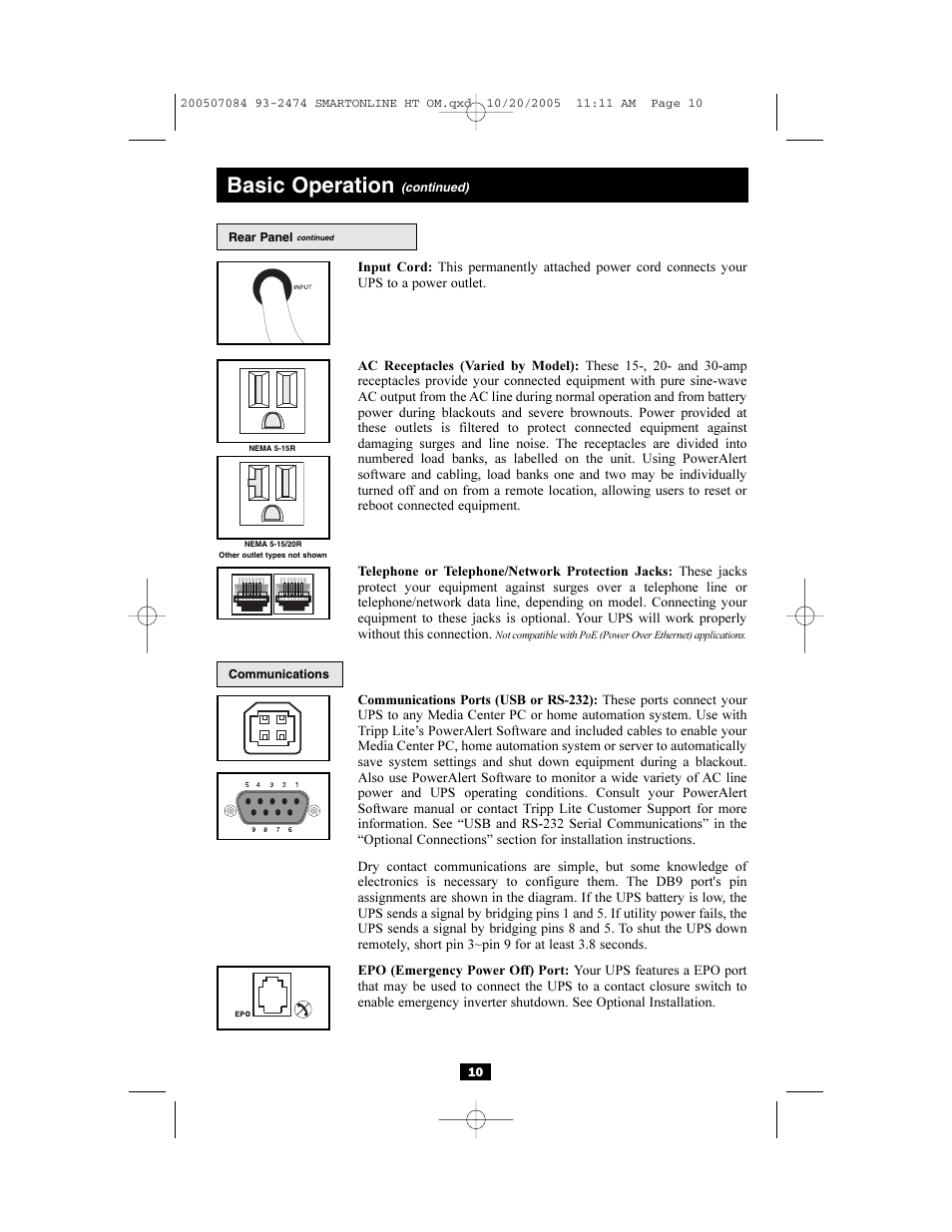 Basic operation | Tripp Lite Audio/Video On-Line UPS System User Manual | Page 10 / 16