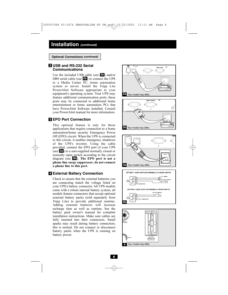 Installation | Tripp Lite Audio/Video On-Line UPS System User Manual | Page 6 / 16