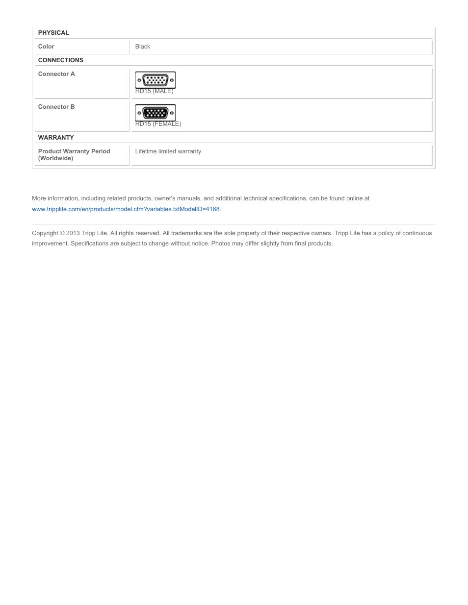 Tripp Lite P781-003 User Manual | Page 2 / 2