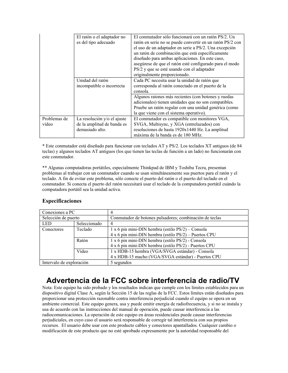 Especificaciones | Tripp Lite B005-004-R User Manual | Page 15 / 26